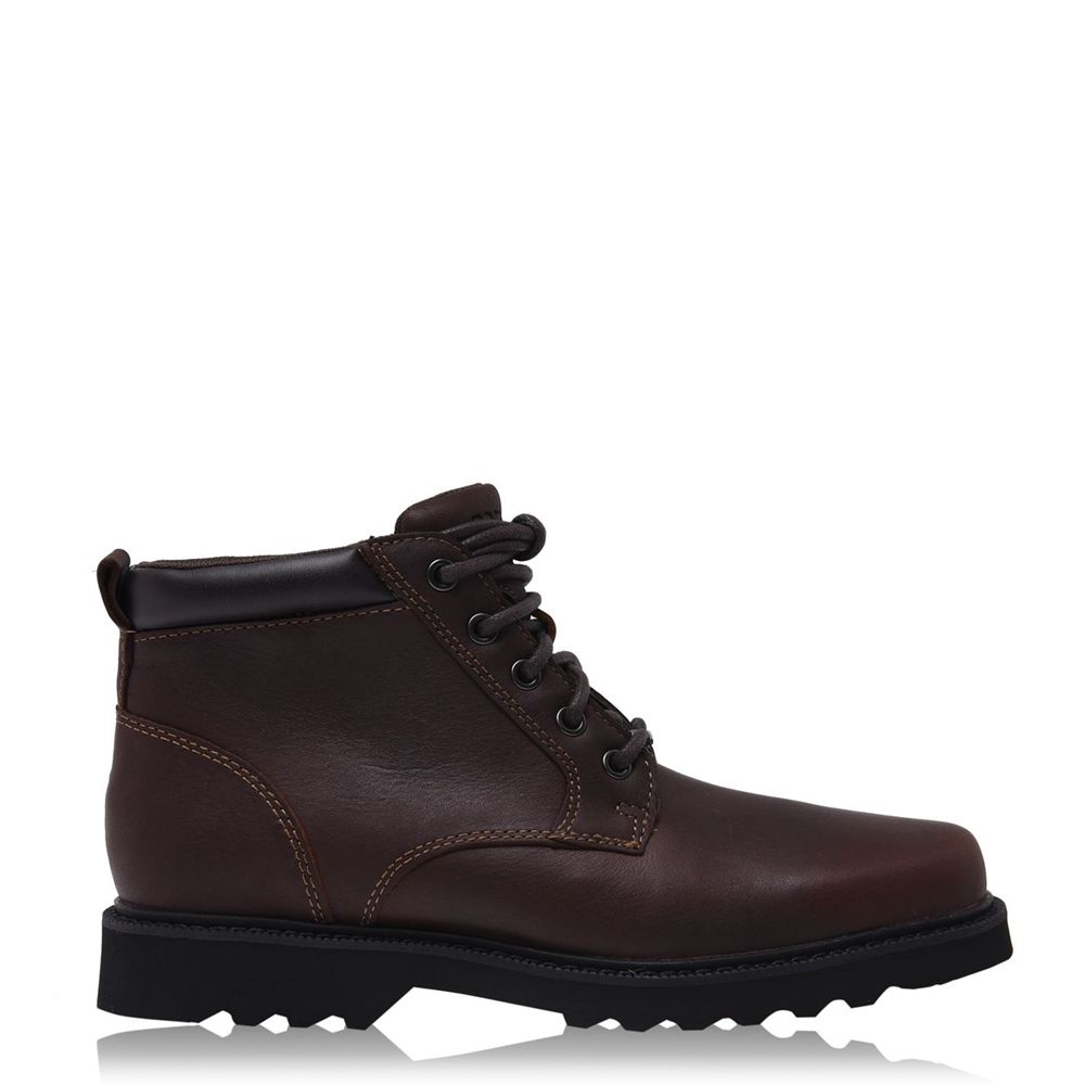 Rockport Men's Field Ankle Boots - Chocolate - USA (8973SZDGO)